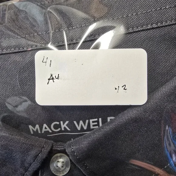 Mack Weldon Men's Oxford‎ Button-Down Dress Shirt Long Sleeve Gray Large - Picture 10 of 10